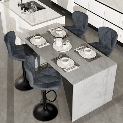 Faux Leather Swivel Bar Stools, Set of 2, Adjustable Height (view 43)