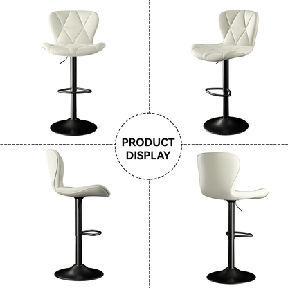Faux Leather Swivel Bar Stools, Set of 2, Black (view 39)