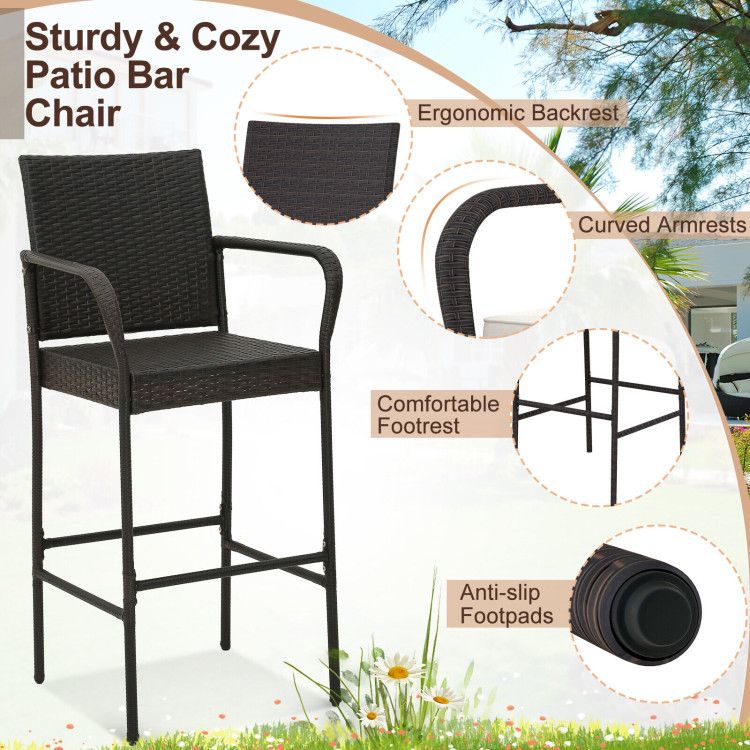 Rattan Swivel Bar Stools, Set of 2, Set of 2 (view 6)