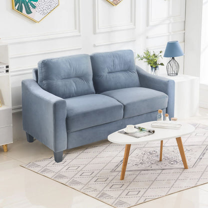 Solid Wood Mid-Century Sectional Sofa, Gray, 102" Wide