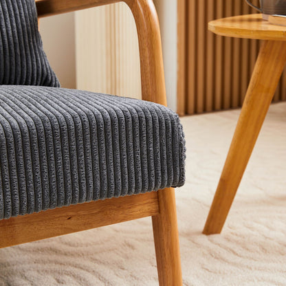 Upholstered Mid-Century Accent Chair, Dark Gray (view 15)