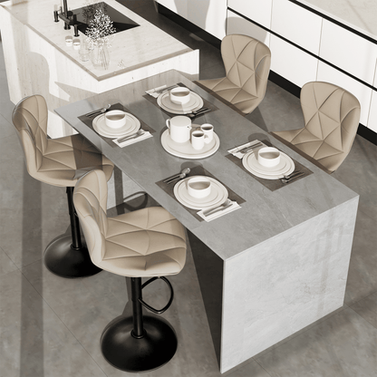 Faux Leather Swivel Bar Stools, Set of 2, Adjustable Height (view 58)