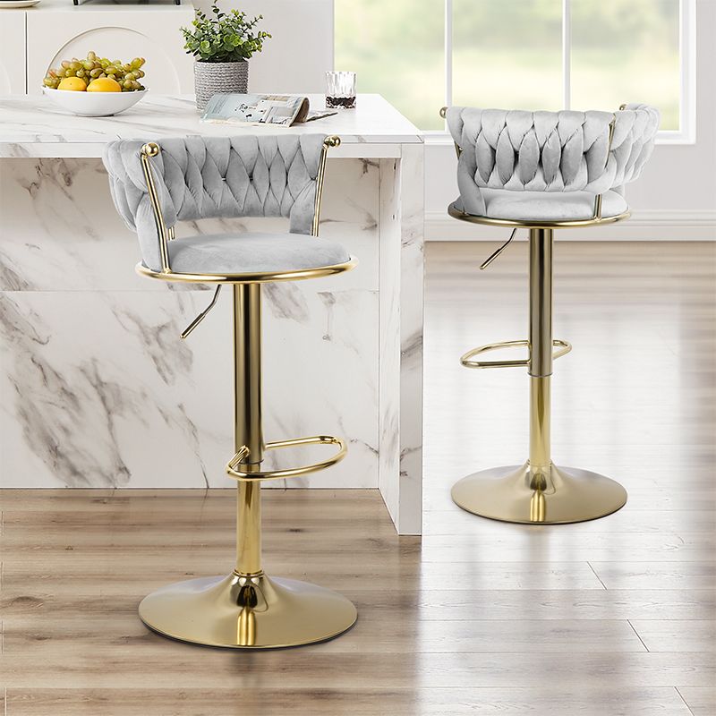 Velvet Swivel Bar Stools, Set of 2, 18" Wide (view 26)