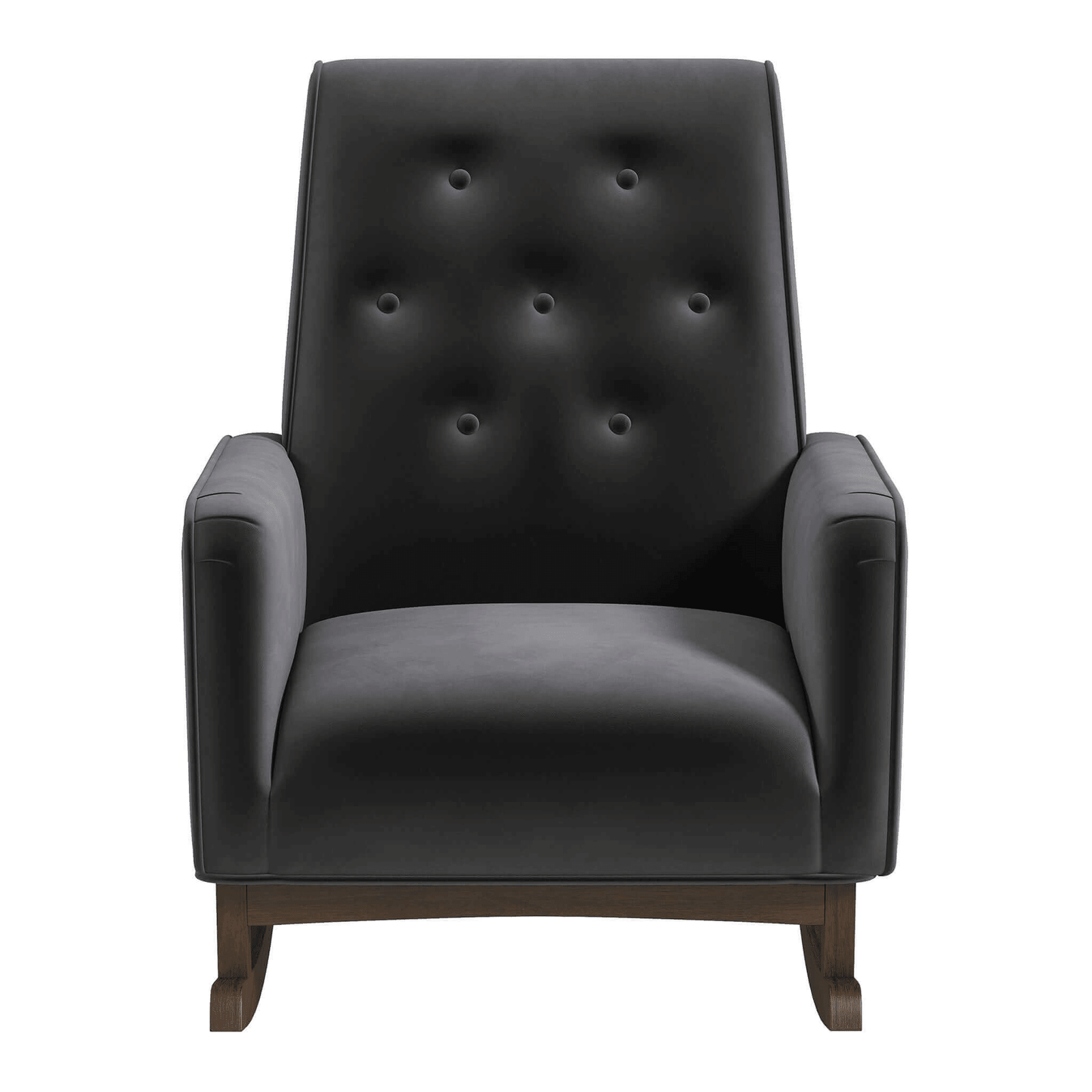 Demetrius Dark Grey Fabric Solid Wood Rocking Chair (view 2)