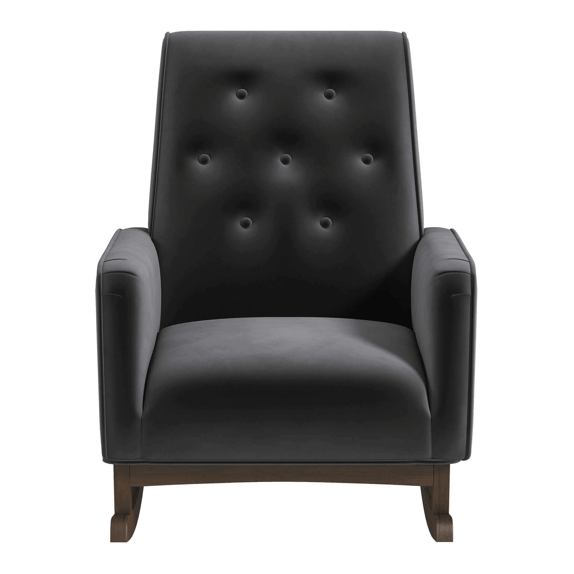 Demetrius Dark Grey Fabric Solid Wood Rocking Chair (view 2)