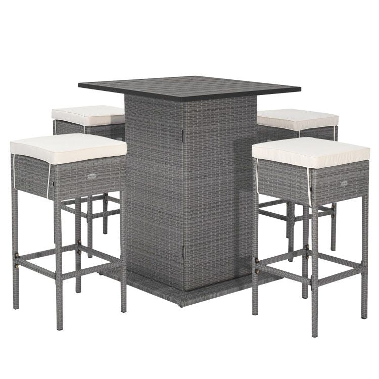 Rattan Mid-Century Bar Set, White (view 7)