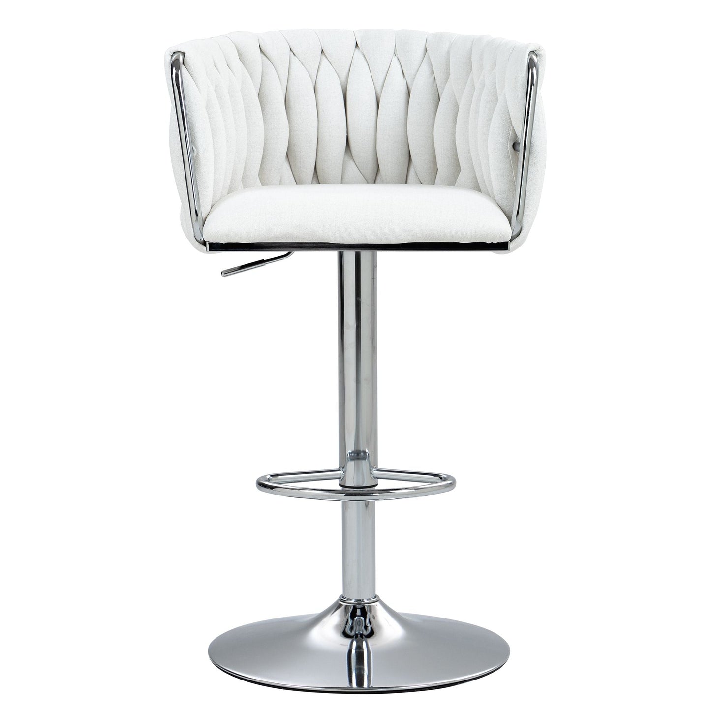 Metal Mid-Century Accent Chair, White (view 2)