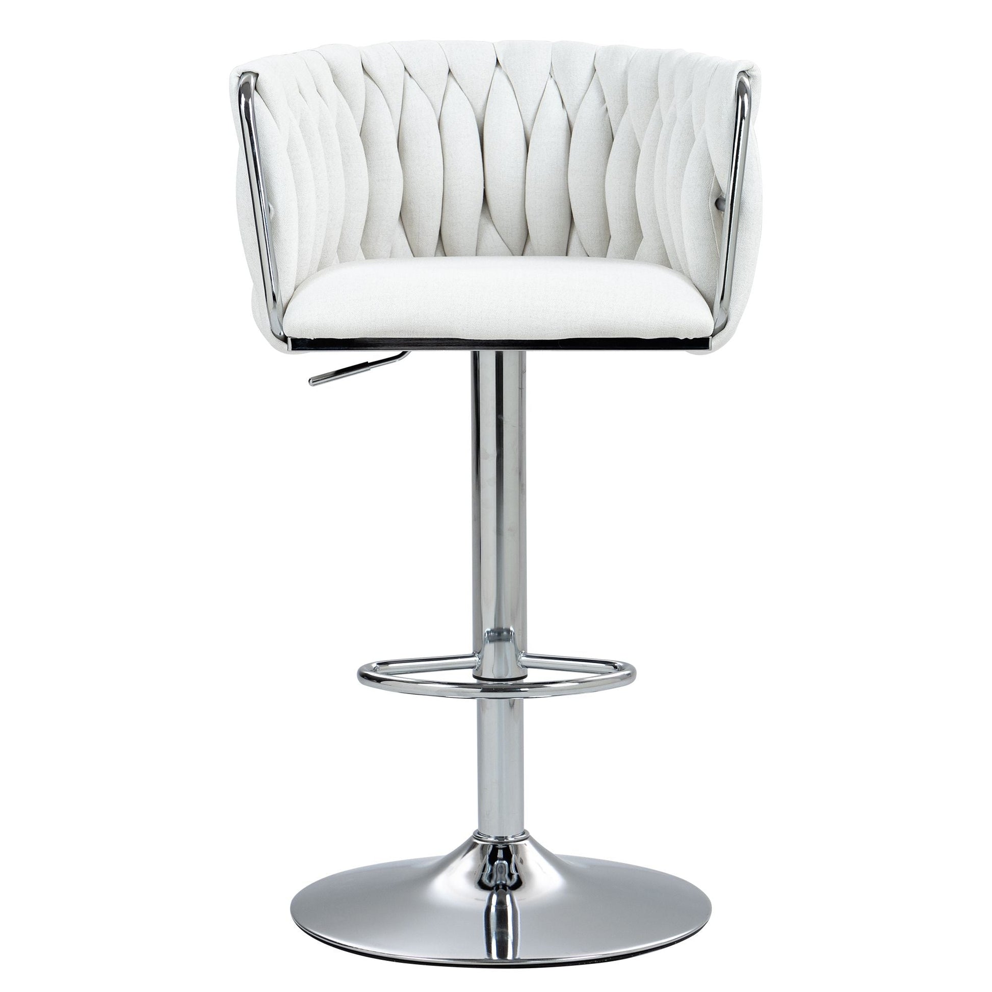 Metal Mid-Century Accent Chair, White (view 2)