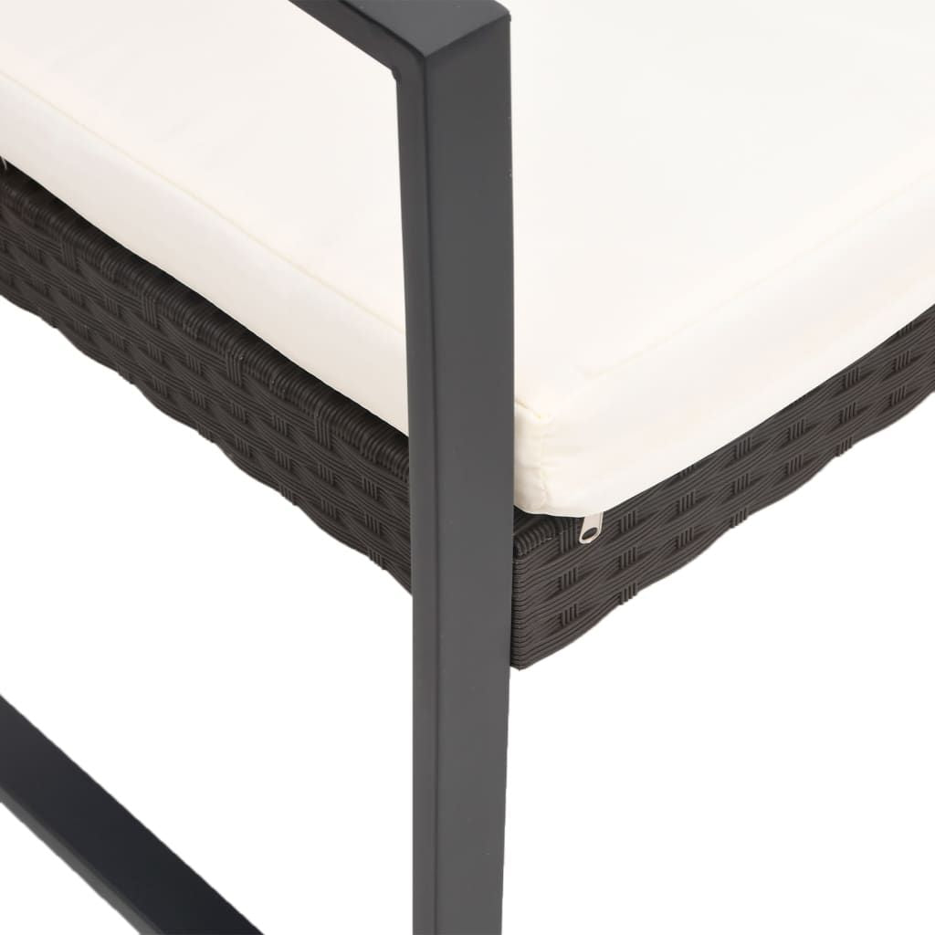 Patio Dining Chairs 2-Piece Black PP Rattan (view 5)