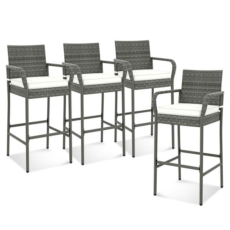 Rattan Mid-Century Accent Chair, Mix Gray, 46" Tall (view 2)