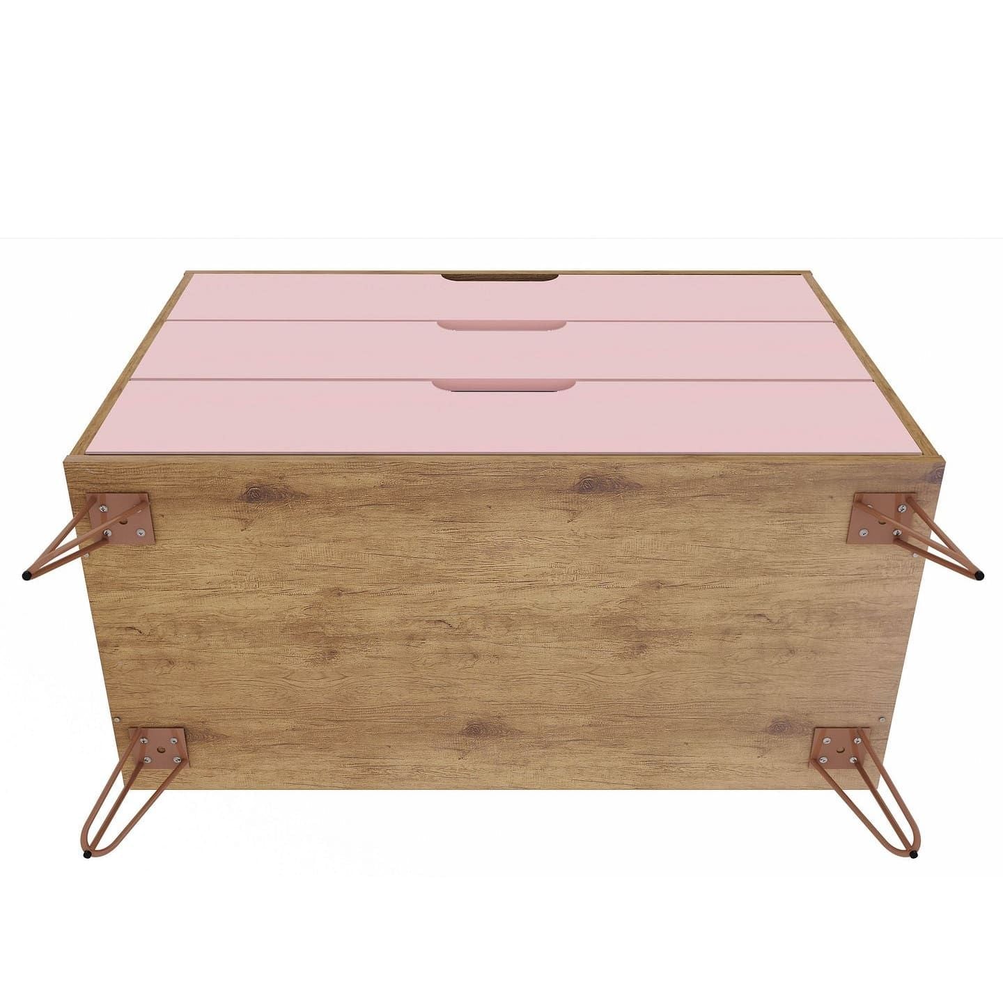 3-Drawer Mid-Century Dresser, Pink, 60" Wide (view 7)