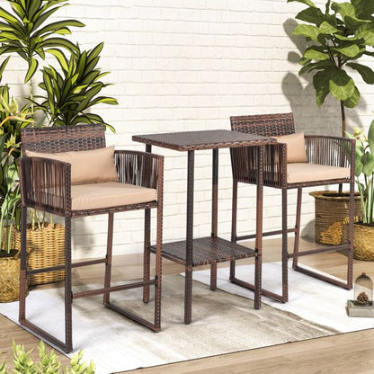 Rattan Swivel Bar Stools, Beige (view 10)