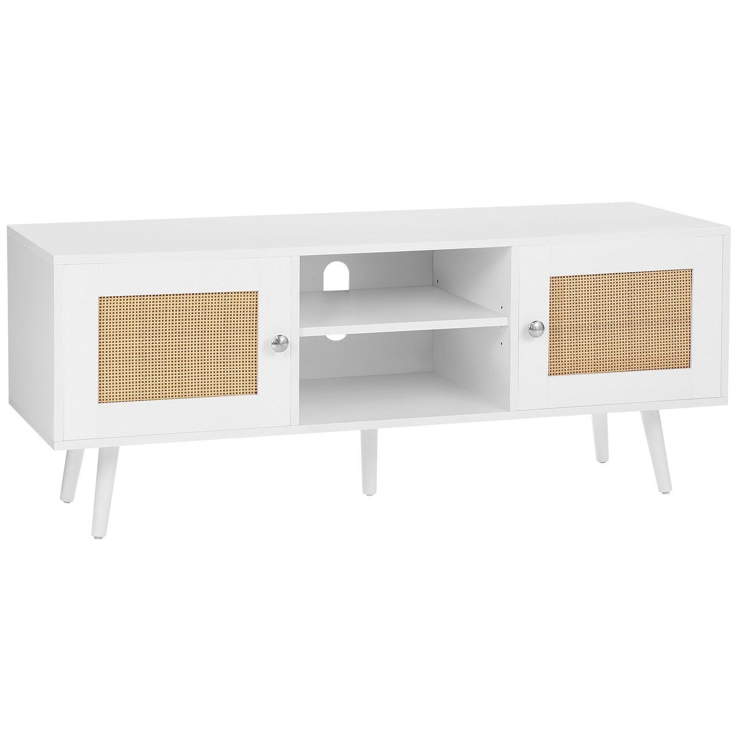 55" TV Mid-Century TV Stand, White (view 9)
