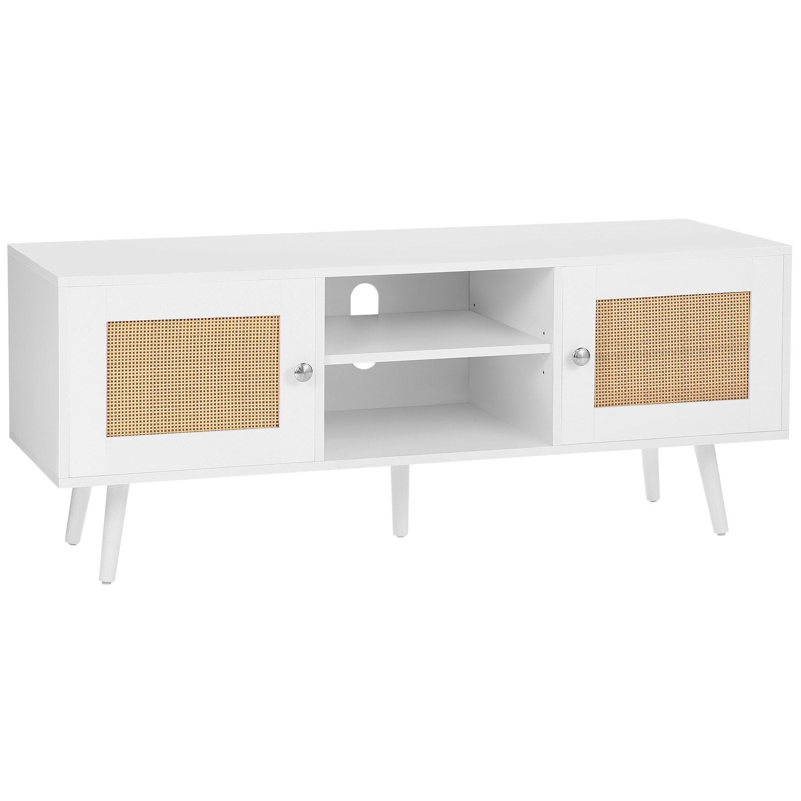 55" TV Mid-Century TV Stand, White (view 9)
