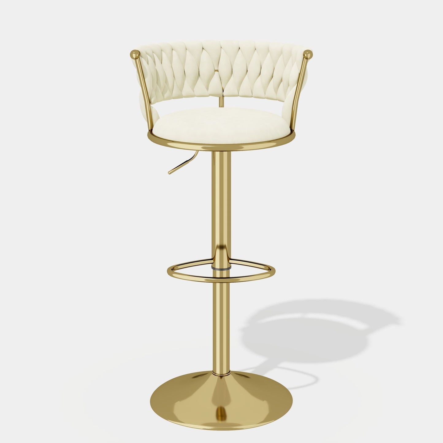 Velvet Swivel Bar Stools, Set of 2, Gold (view 45)