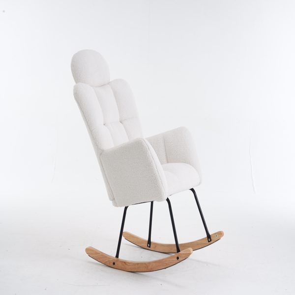 Wood Mid-Century Accent Chair, Ivory (view 8)