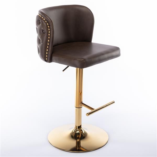 Wood & Metal Swivel Bar Stools, Brown, Set of 2, 18" Wide (view 3)