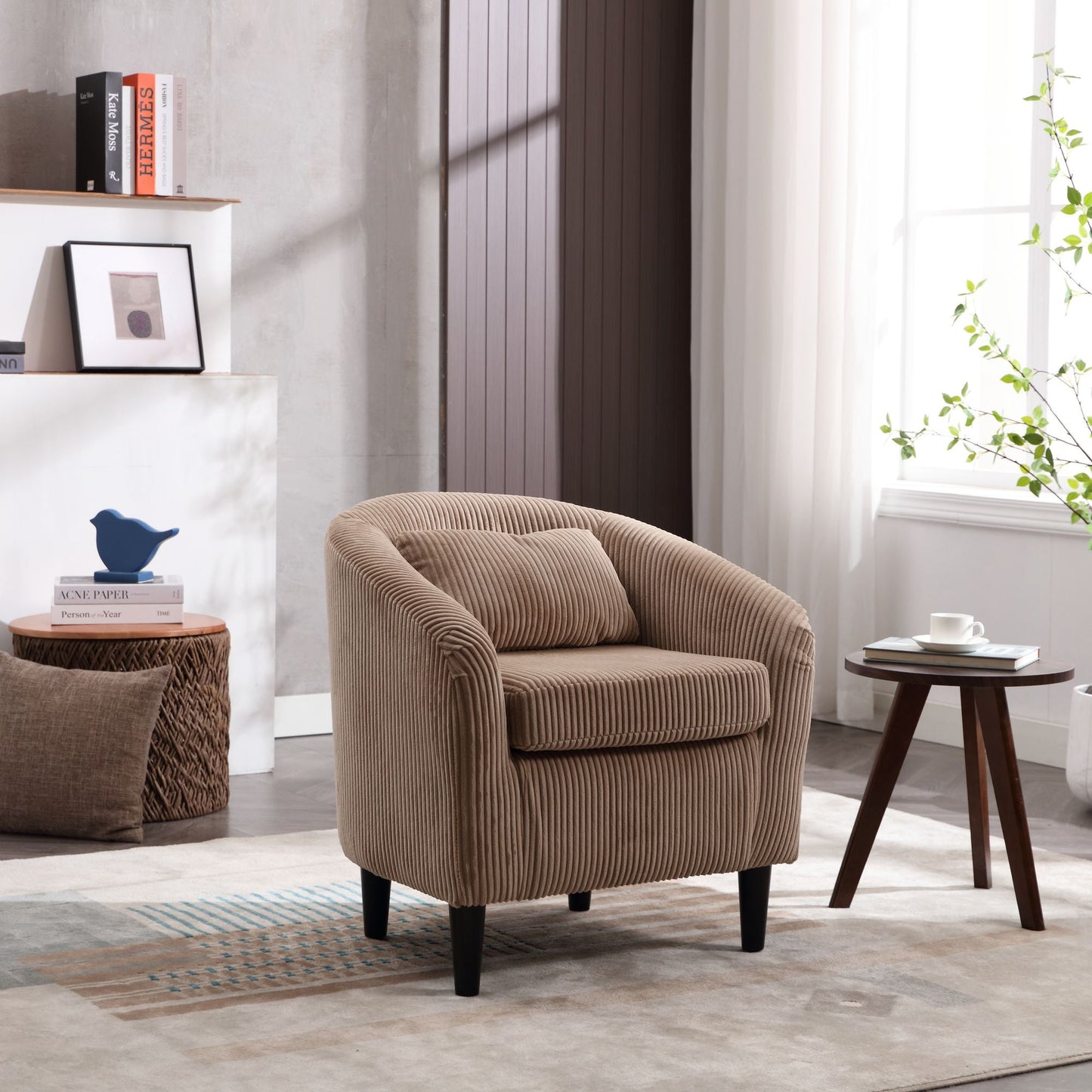 Upholstered 3-Seat Mid-Century Sofa, Black (view 65)