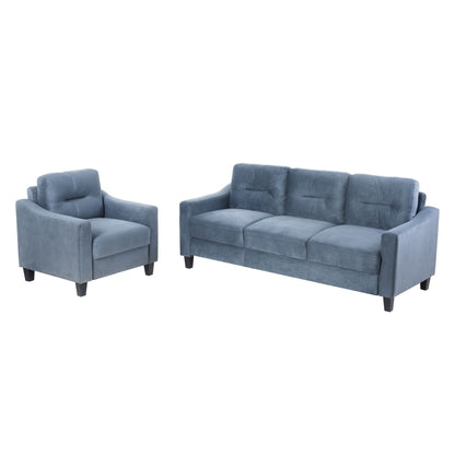 Solid Wood Mid-Century Sectional Sofa, Gray, 34" Tall (view 9)