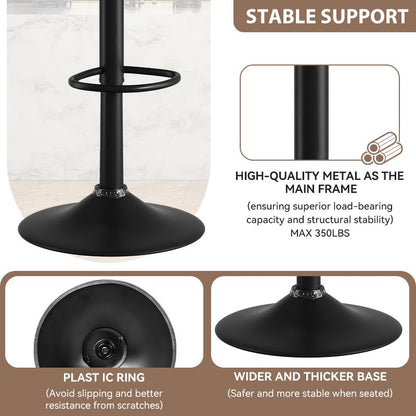 Faux Leather Swivel Bar Stools, Set of 2, PU Leather (view 72)