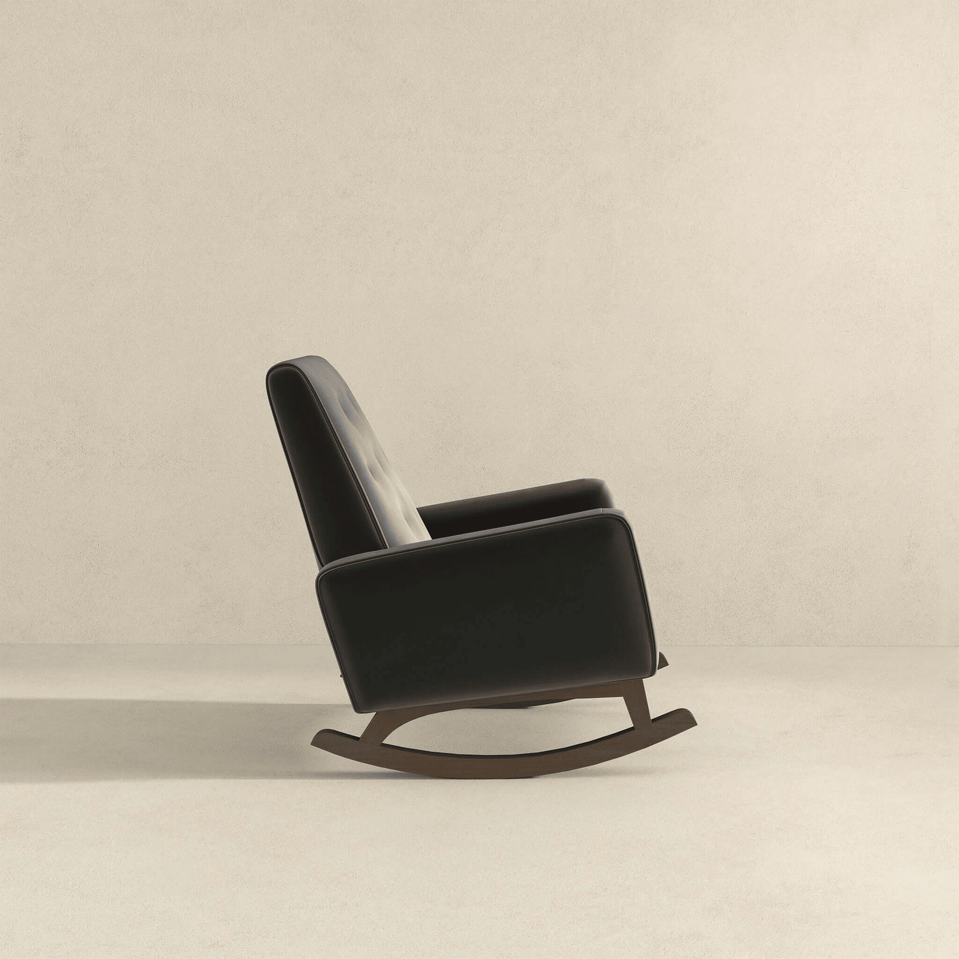 Demetrius Dark Grey Fabric Solid Wood Rocking Chair (view 6)