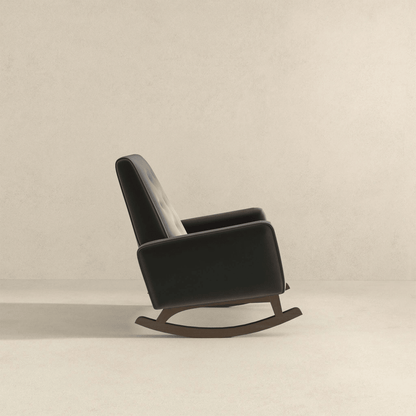 Demetrius Dark Grey Fabric Solid Wood Rocking Chair (view 6)
