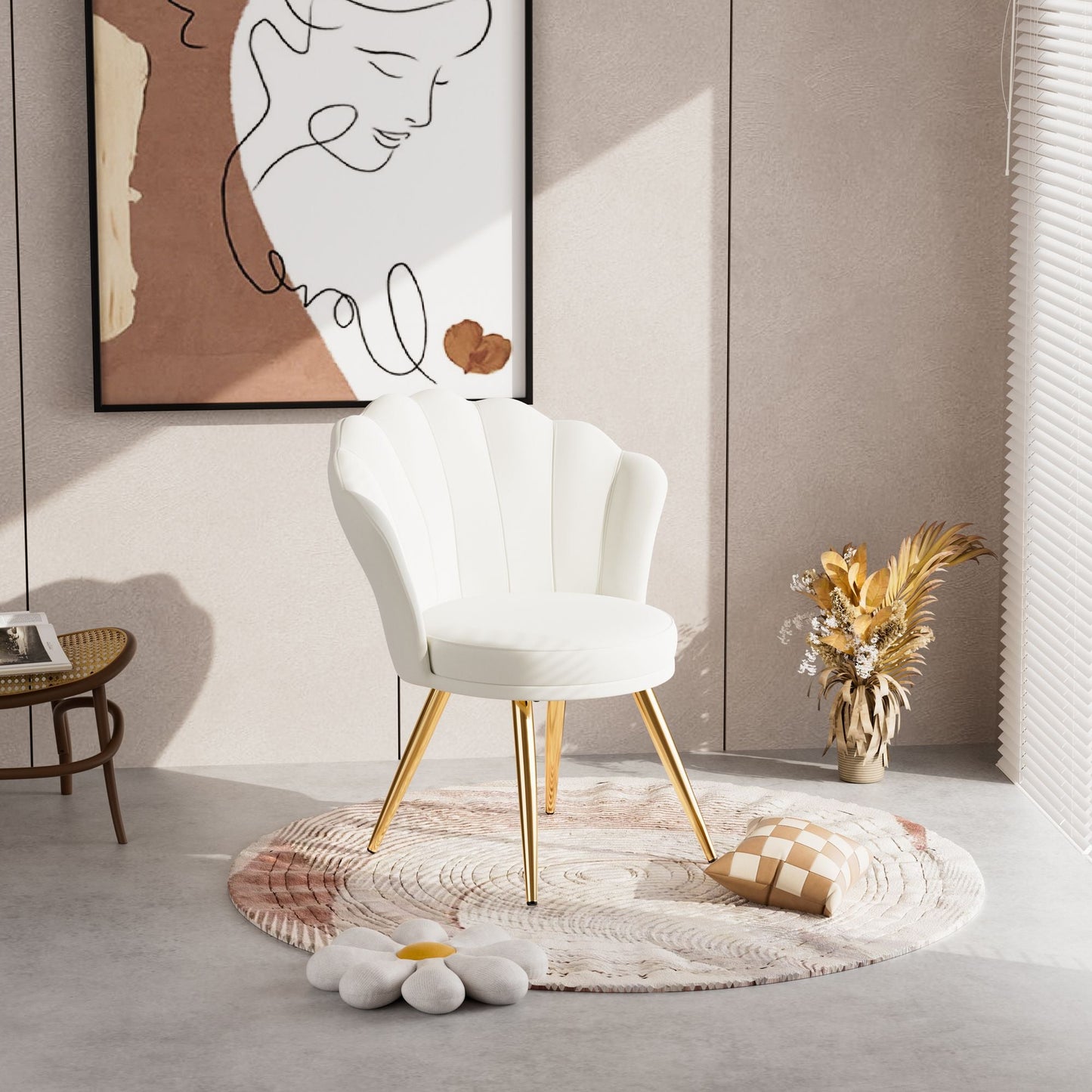 Velvet Mid-Century Accent Chair, Gold (view 57)