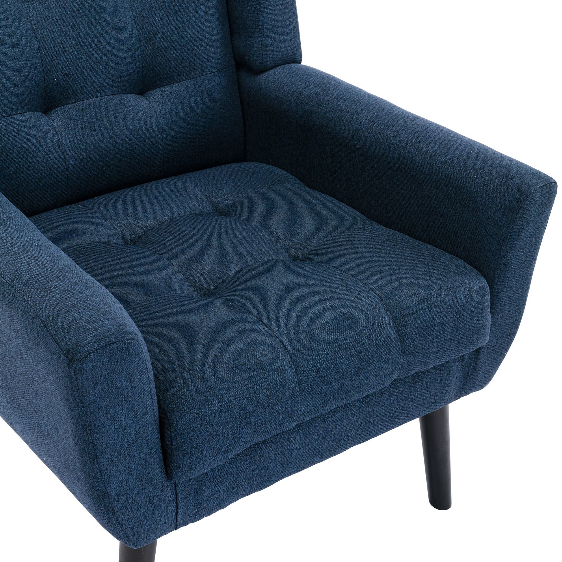 Linen Mid-Century Accent Chair, Black (view 19)