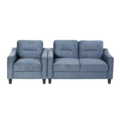 Solid Wood Mid-Century Sectional Sofa, Gray, 102" Wide (view 8)