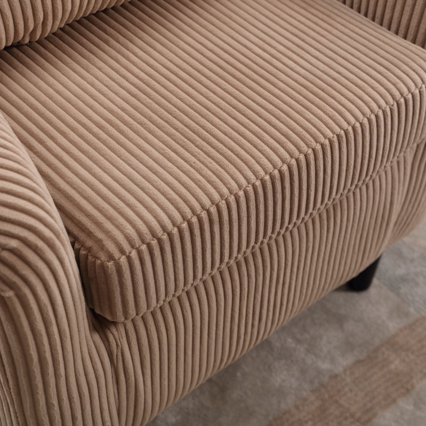 Upholstered 3-Seat Mid-Century Sofa, Black (view 80)