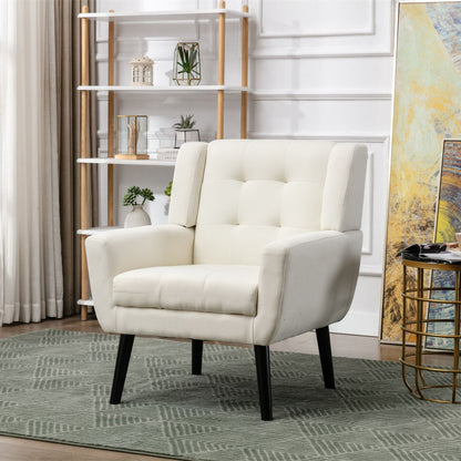 Linen Mid-Century Accent Chair, Black (view 34)