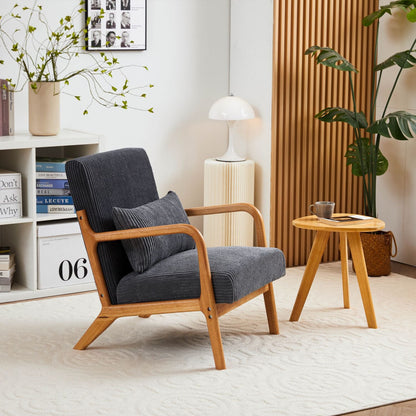 Upholstered Mid-Century Accent Chair, Brown, 30" Wide (view 8)