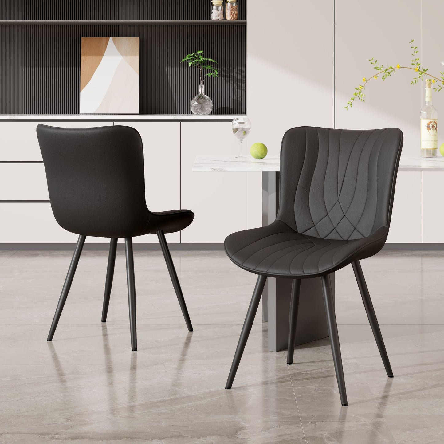 Leather Mid-Century Accent Chair, Beige (view 33)