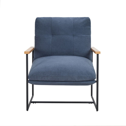Upholstered Mid-Century Accent Chair, Blue, 33" Tall (view 10)