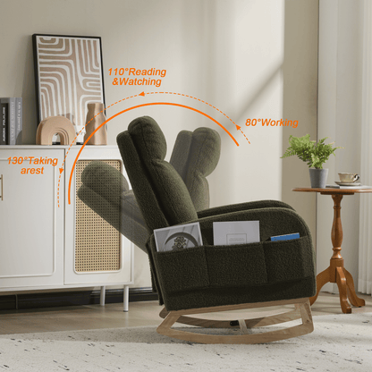 Wood Mid-Century Rocking Chair, WHITE (view 30)