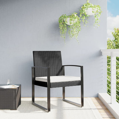Patio Dining Chairs 2-Piece Black PP Rattan