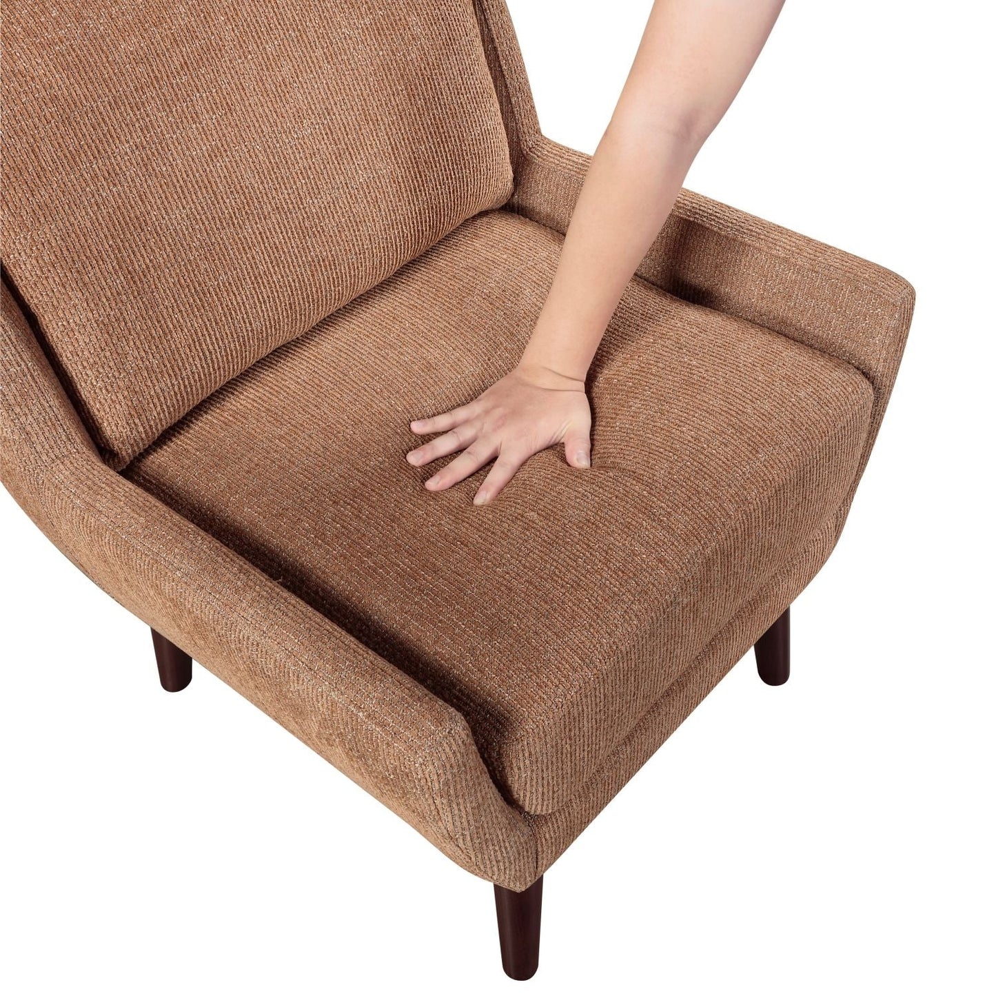 Chenille Mid-Century Accent Chair, Orange, 31" Tall (view 6)