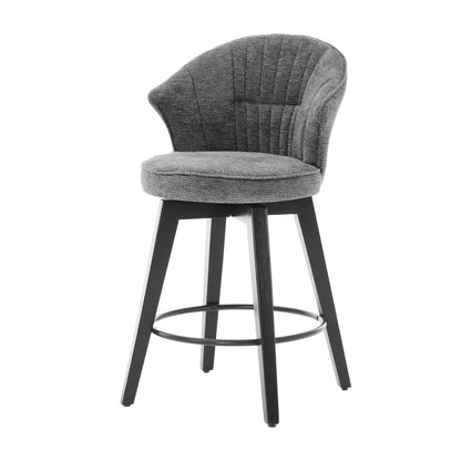 Chenille Swivel Bar Stools, Dark Grey, Counter Height (view 11)
