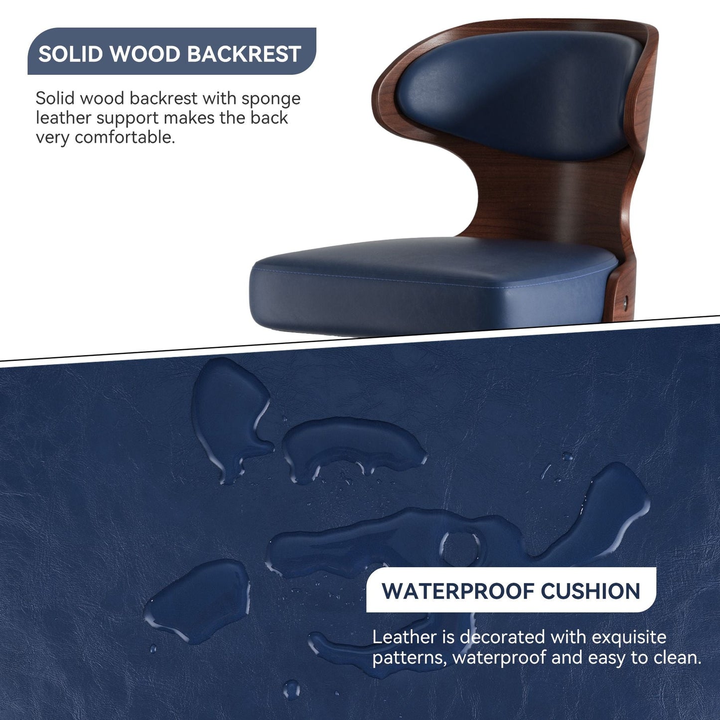 Faux Leather Swivel Bar Stools, Set of 2, 40" Tall (view 61)