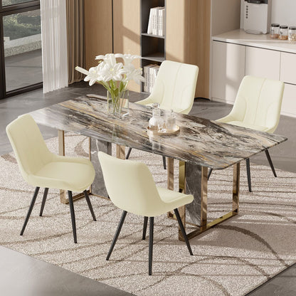 Leather Mid-Century Dining Chairs, Set of 2, Black (view 15)