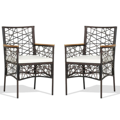 Rattan Mid-Century Dining Chairs, Natural