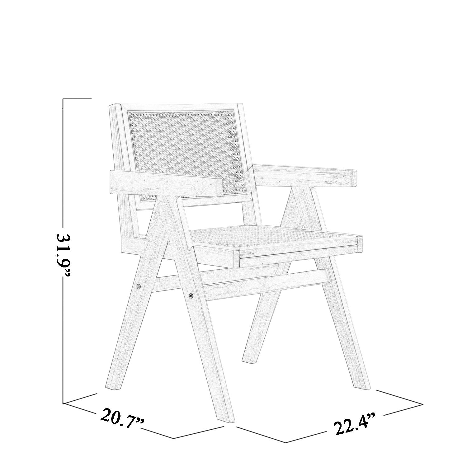 Rattan Mid-Century Accent Chair, Natural (view 10)