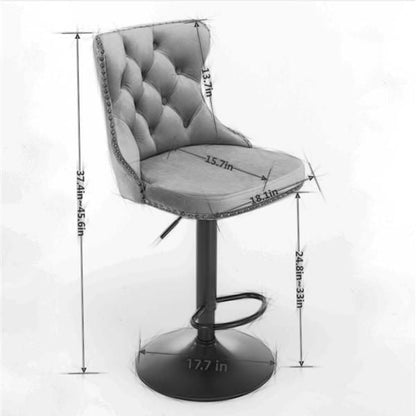 Velvet Swivel Bar Stools, Set of 2, Black (view 15)