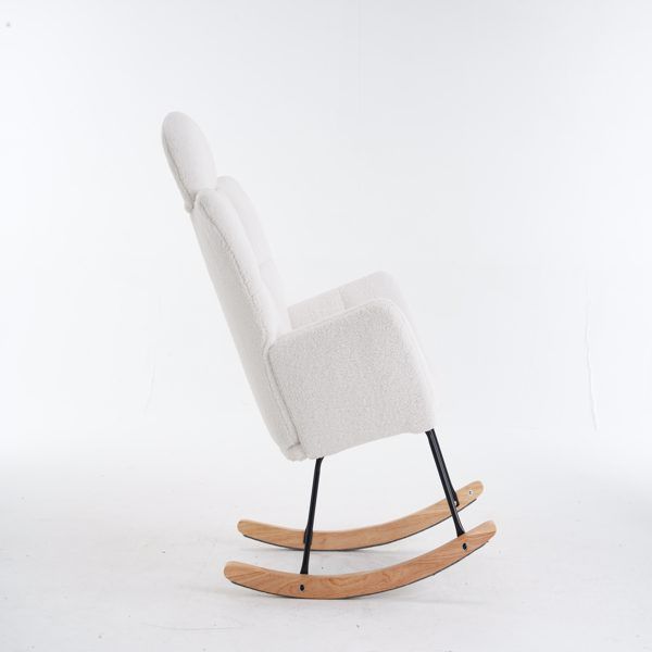 Wood Mid-Century Accent Chair, Ivory (view 5)