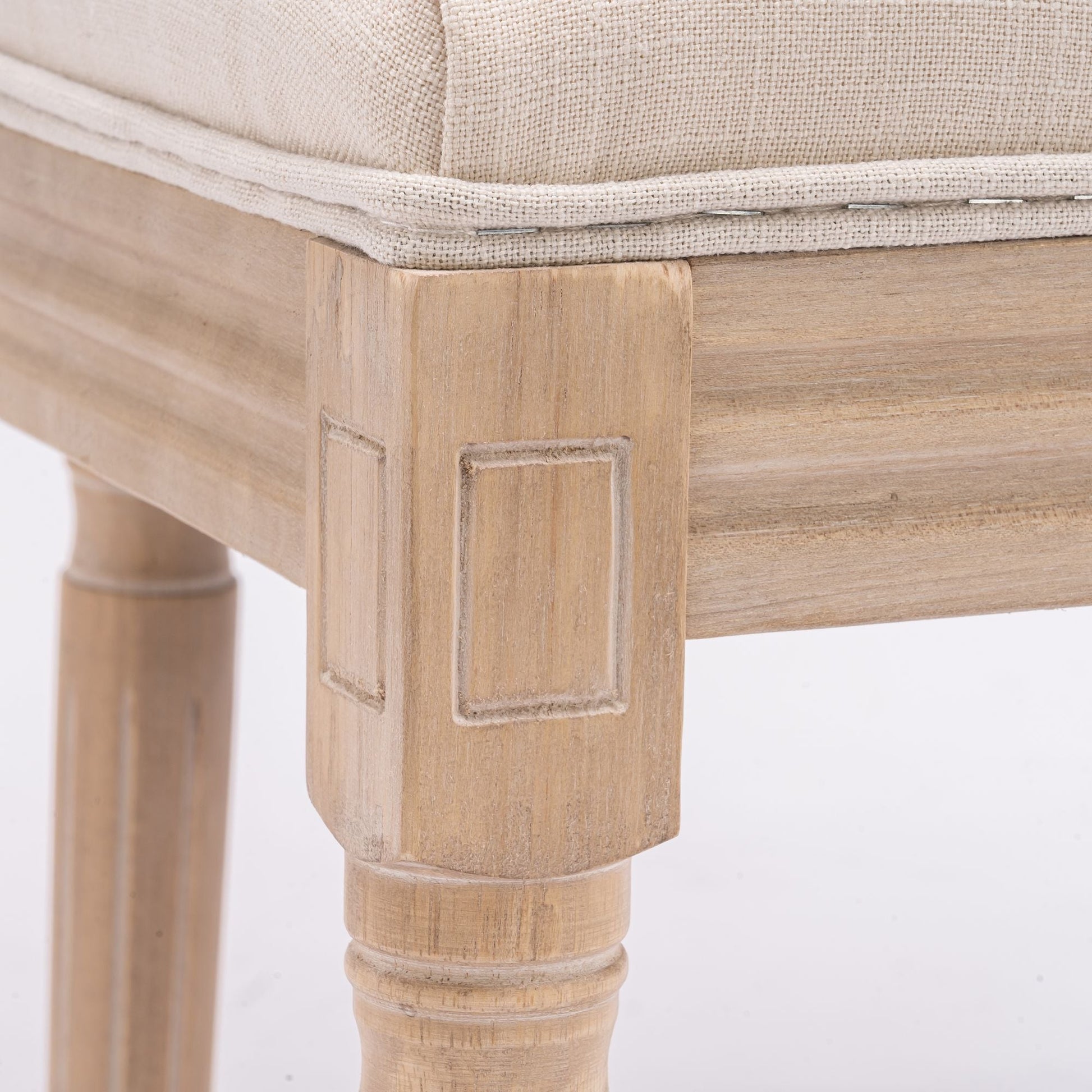 Linen Mid-Century Dining Chairs, Set of 2, Cream, 20" Wide (view 6)