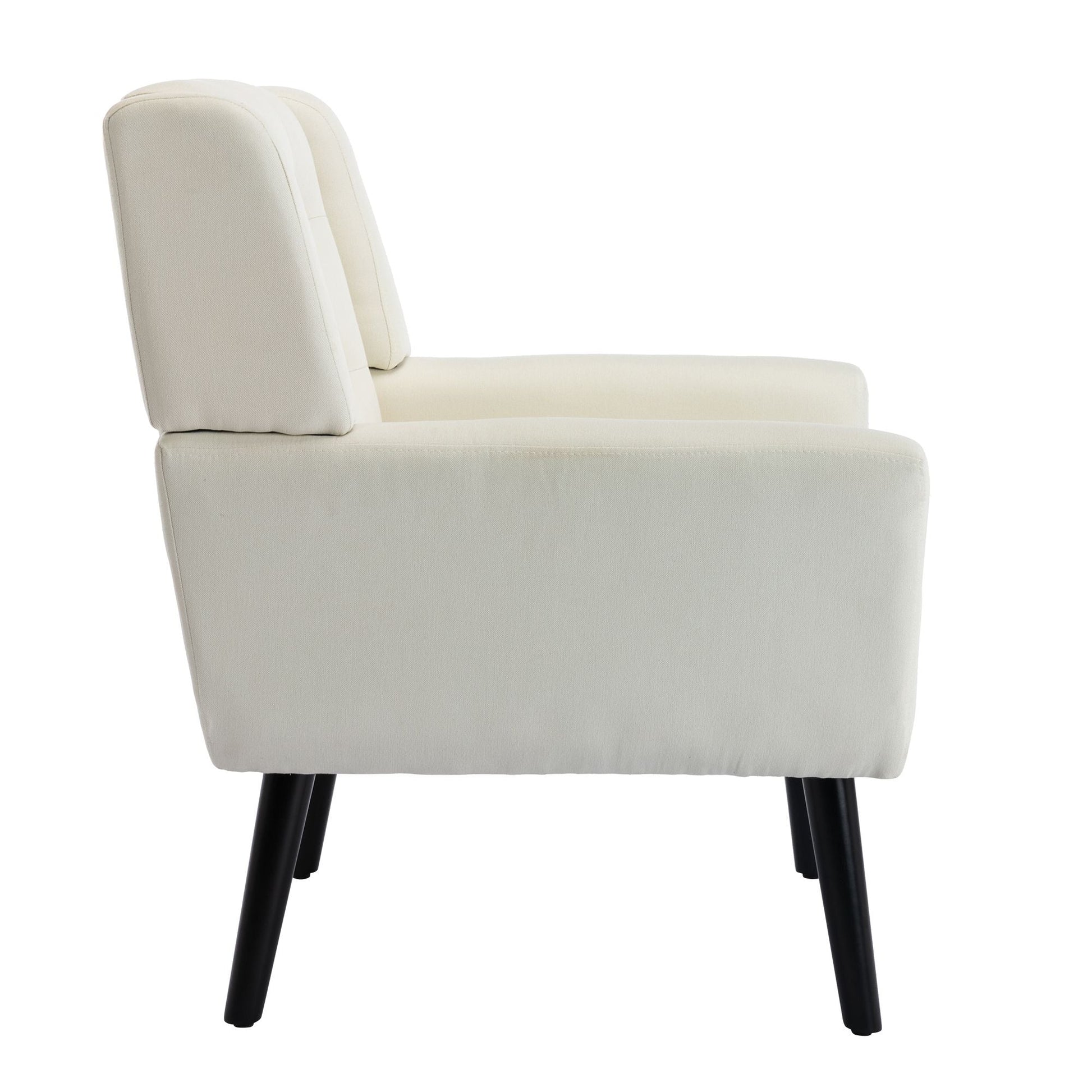 Linen Mid-Century Accent Chair, Black (view 39)