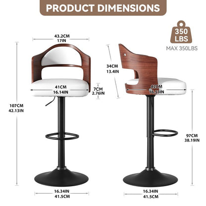 Faux Leather Swivel Bar Stools, Set of 2, PU Leather (view 74)