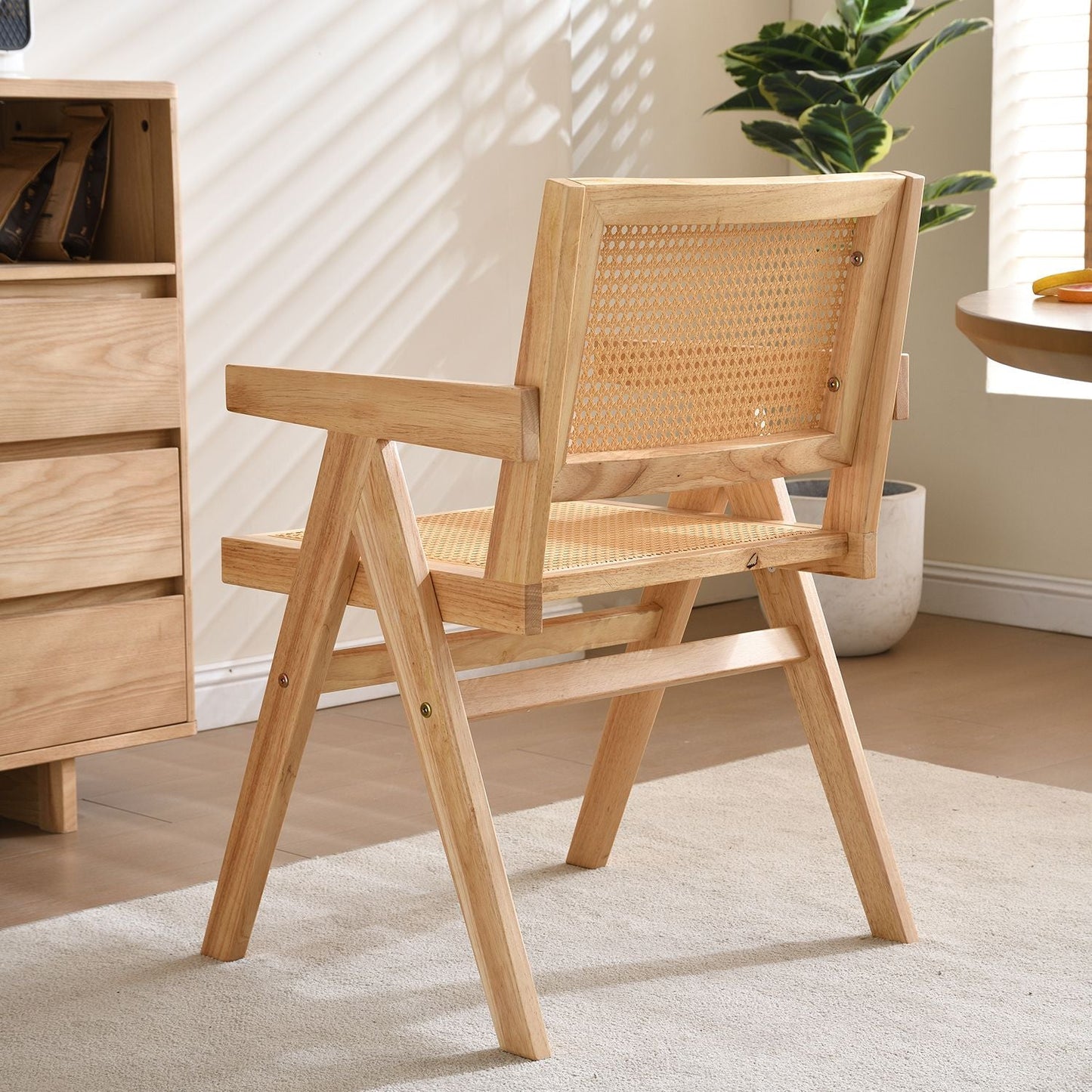 Rattan Mid-Century Accent Chair, Black (view 13)