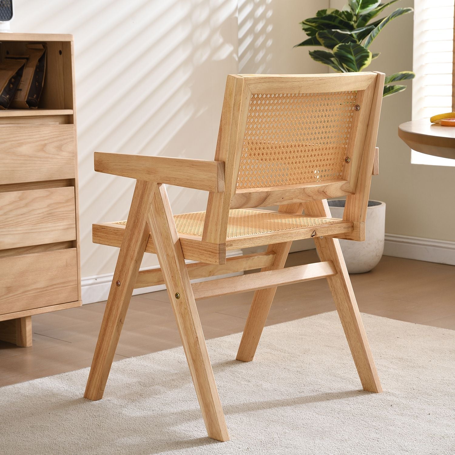 Rattan Mid-Century Accent Chair, Black (view 13)
