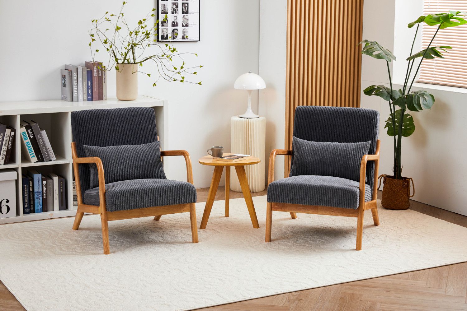 Upholstered Mid-Century Accent Chair, Brown, 30" Wide (view 9)